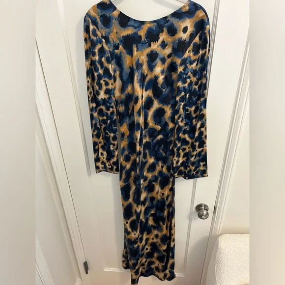 Anthro Bl-nk Long-Sleeve Printed Maxi Slip Dress - Picture 3 of 3